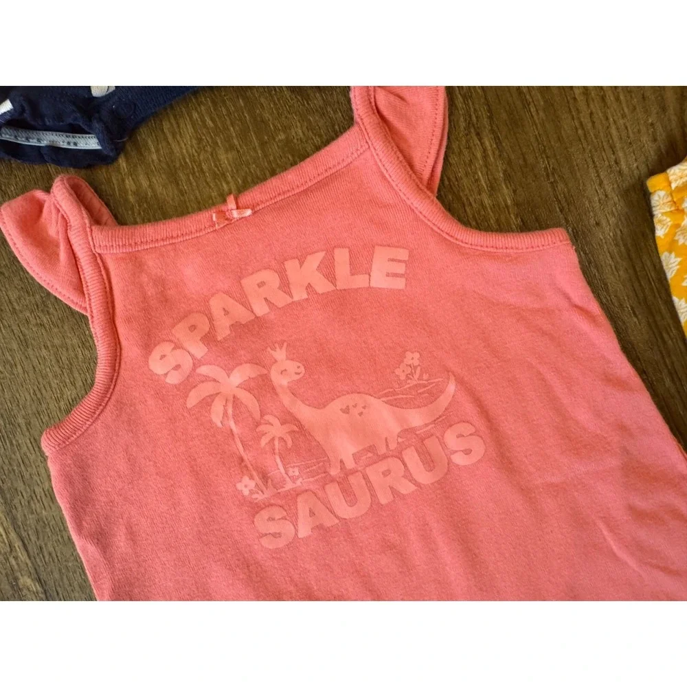 Carters Baby‎ Girl Clothes Lot 3 Months Rompers Outfits Summer Sparkle Dinosaur